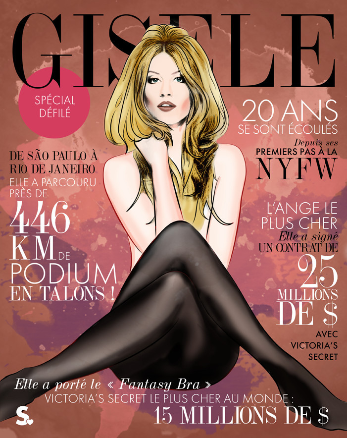 20 ans de carrière de Gisèle Bundchen en 6 couvertures illustrées