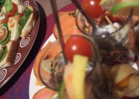 Verrines et blinis au saumon