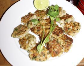 Boulettes de scampis, gingembre et coriandre