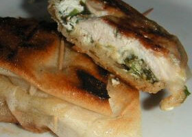 Bricks de poulet aux épinards et chèvre