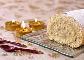 Bûche à la fève tonka et vanille