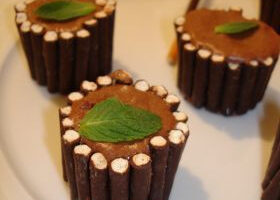 Charlottines Mikado, mousse chocolat au mascarpone