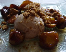 Chaud-froid de tiramisu glacé aux mirabelles