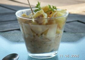 Pommes de terre caramélisés et sa crème d&rsquo;aubergine à l&rsquo;huile d&rsquo;olive