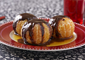 Clémentines rôties, sauce chocolat