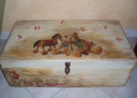 Coffre à jouets nounours