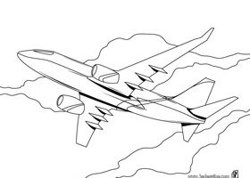 Coloriage : l&rsquo;avion à réaction