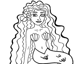 Coloriage : la sirène