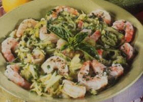 Courgettes râpées aux crevettes