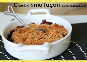 Crumble pommes-framboises
