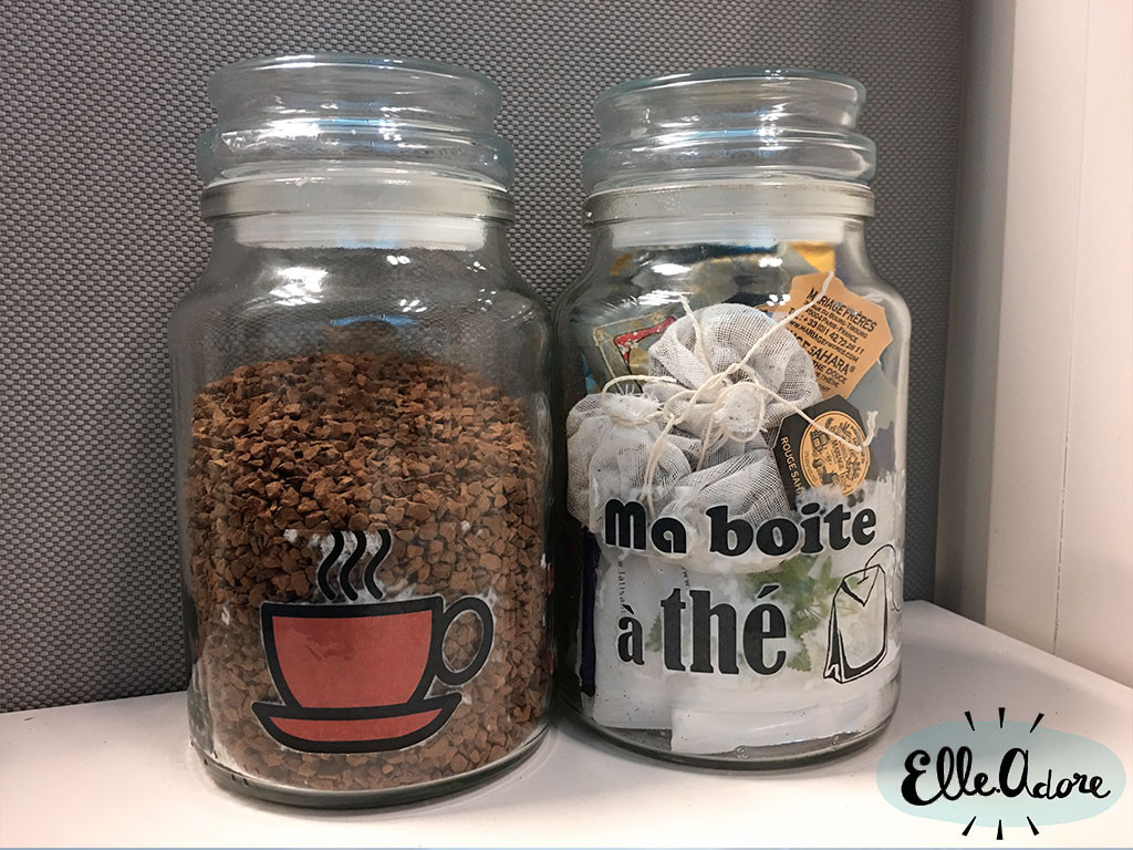 Customiser des pots en verre avec du matériel de boulot