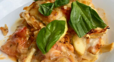 Des lasagnes végétariennes, béchamel au lait d’avoine