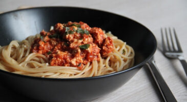 Des spaghettis à la bolognaise végétarienne