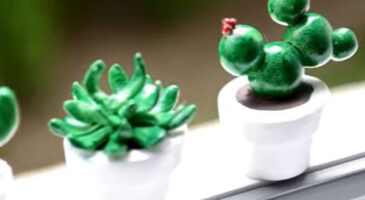Faire des mini cactus en pâte Fimo
