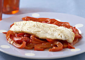 Filets de dorade aux poivrons rouges