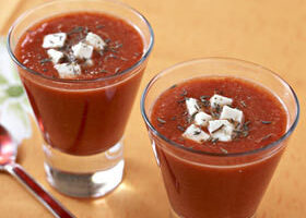 Gaspacho de tomates à la feta