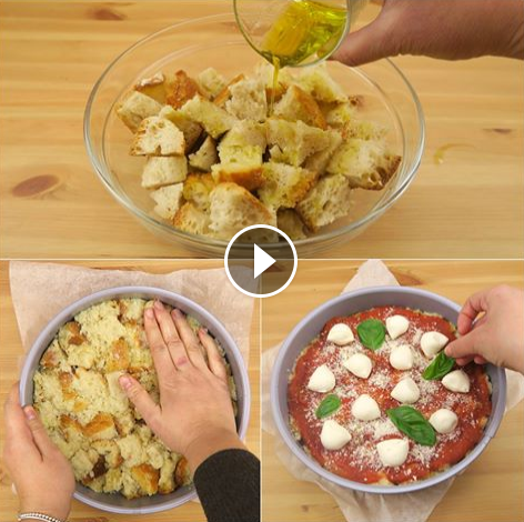 Idée anti gaspillage : faire une pizza avec du pain rassis