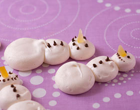 Bonhomme de neige en meringue