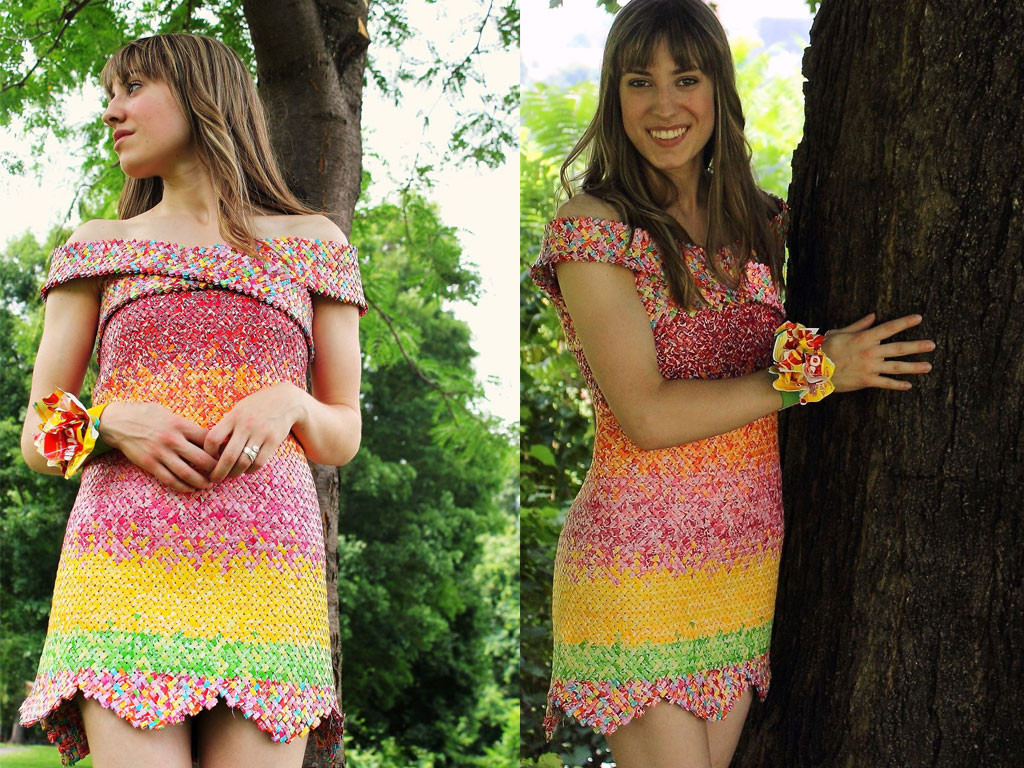 Il a fallu manger 10 000 bonbons pour rentrer dans cette robe !