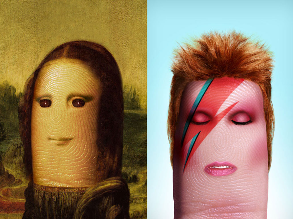 Il recrée des visages célèbres sur des doigts