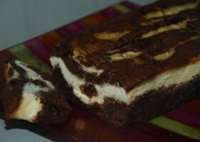 Marbré brownies au chocolat & cheesecake au lemon curd