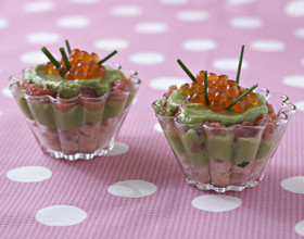Verrine de mousse d&rsquo;avocat au saumon