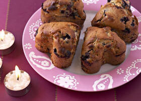 Muffins aux myrtilles et chocolat blanc