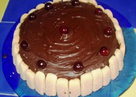 Génoise au chocolat et aux cerises