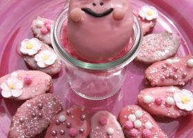 Petites génoises roses