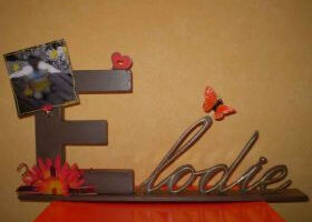 Prénom porte photo en bois