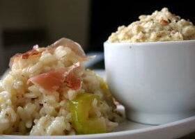 Risotto aux courgettes et speck