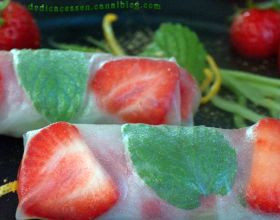Rouleaux d&rsquo;été aux fraises et ses deux sauces