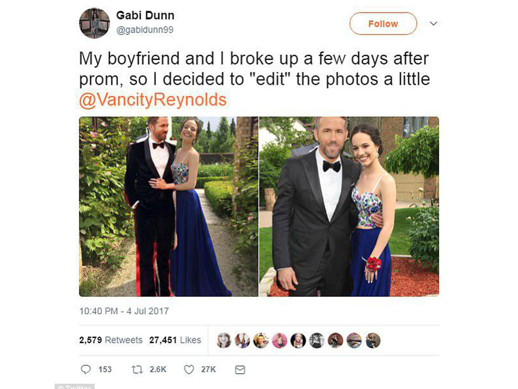 Ryan Reynolds console une fan après une rupture