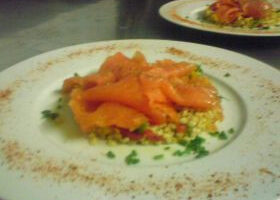 Saumon mariné sur taboulé d&rsquo;épeautre