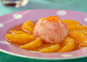 Sorbet au pamplemousse et salade d&rsquo;orange