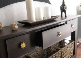 Table console chocolat