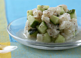Tartare de cabillaud et concombre