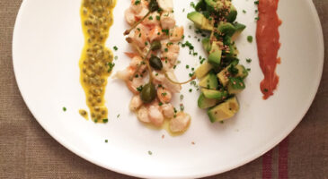 Tartare de crevettes à l’avocat déstructuré