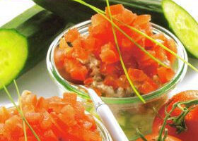 Tartare de légumes aux rillettes de thon