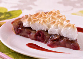 Tarte aux cerises meringuées
