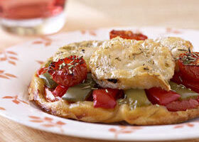 Tarte tatin provençale au rondin de chèvre