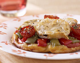 Tarte tatin provençale au rondin de chèvre