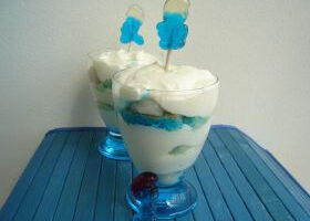 Tiramisu bleu aux litchis