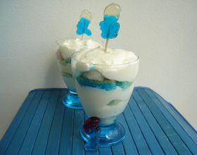 Tiramisu bleu aux litchis