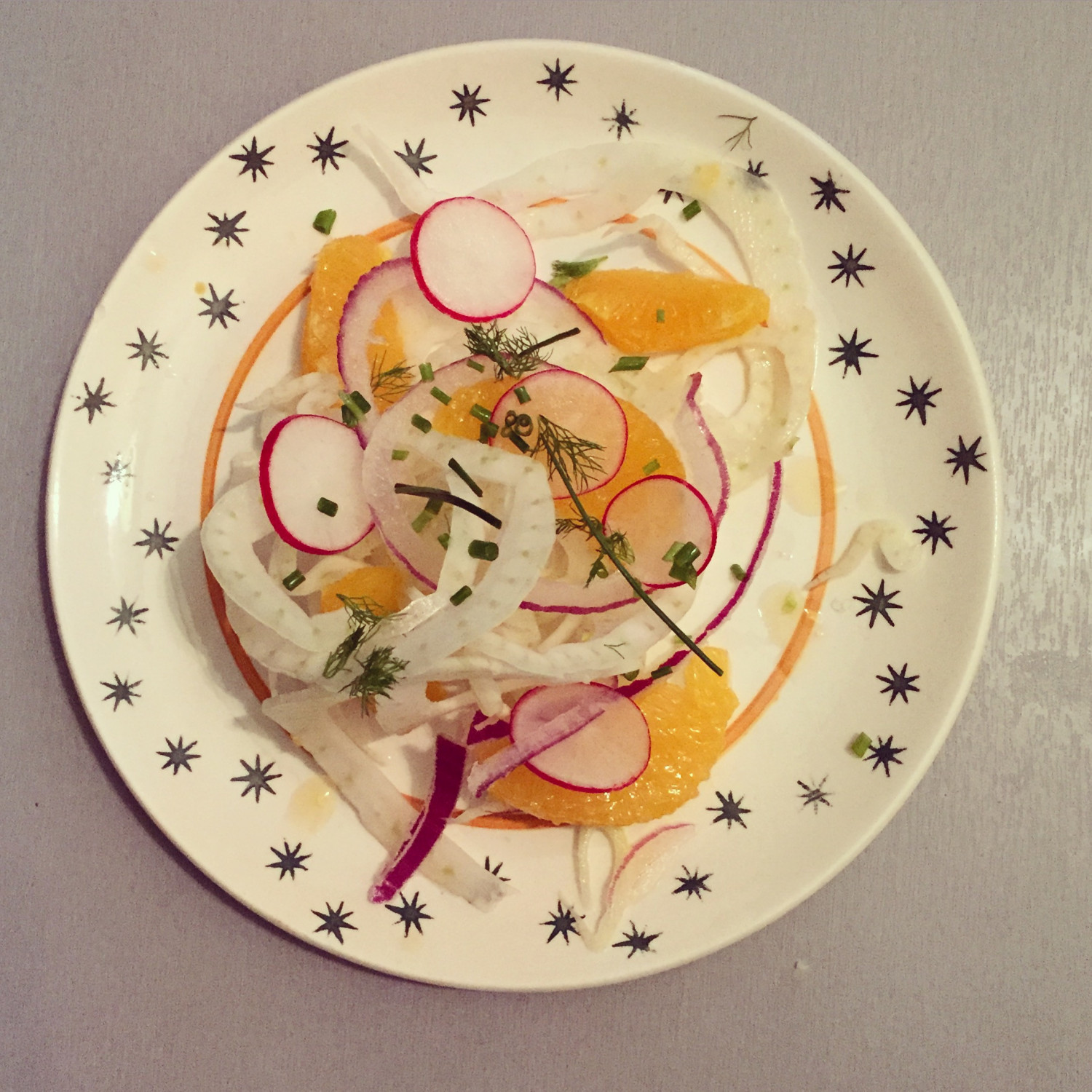 Un carpaccio de fenouil à l&rsquo;orange