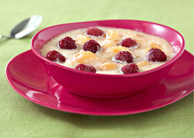 Velouté de melon aux framboises