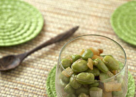 Verrine de fèves au safran