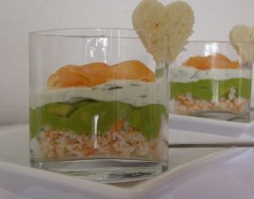 Verrine de surimi au carré frais
