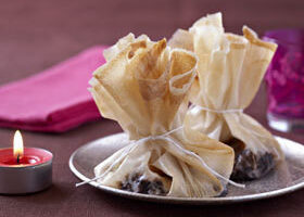 Bricks au chèvre et tapenade