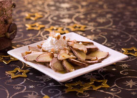 Carpaccio de cèpes au fromage de chèvre frais